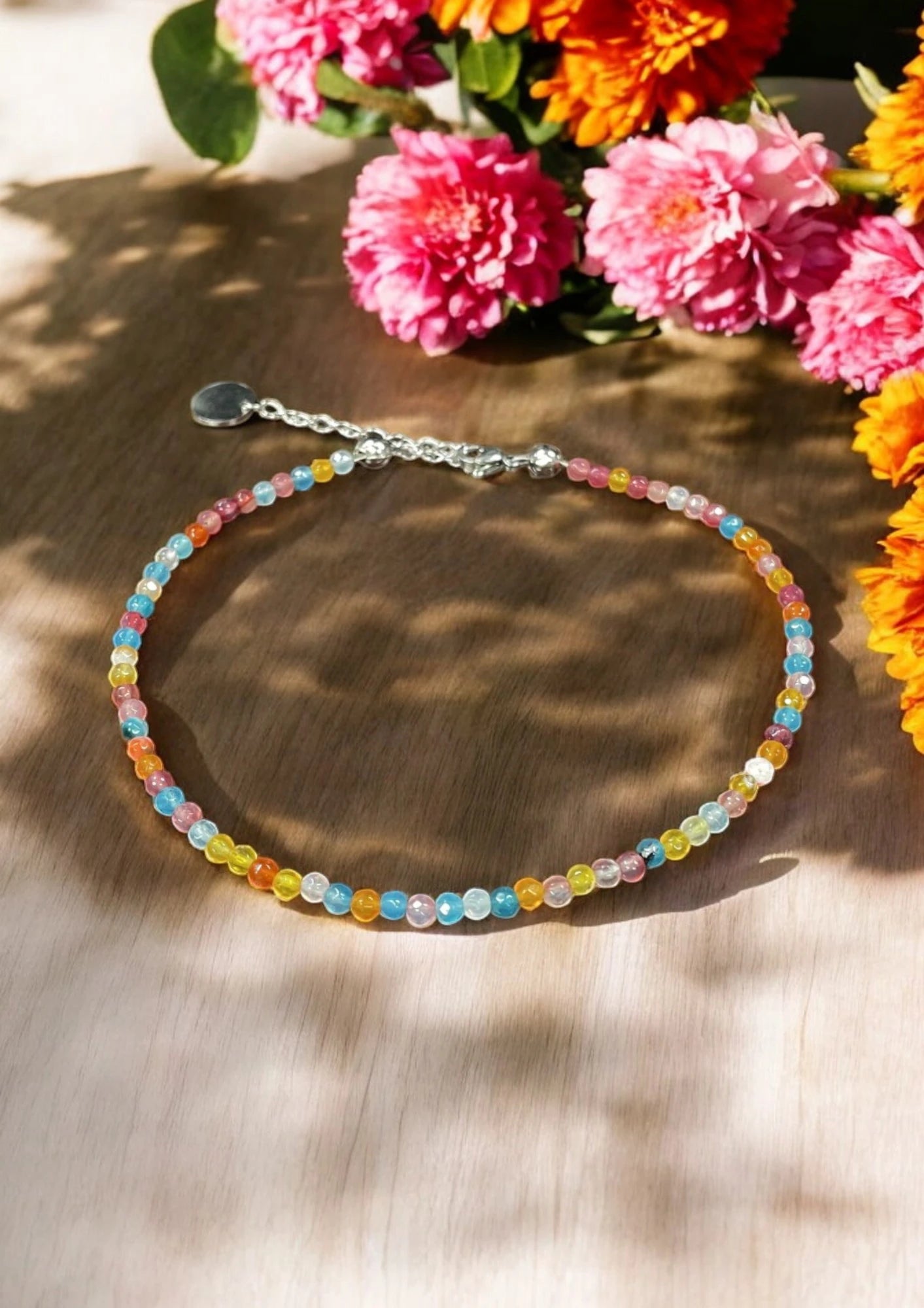 Sparkling Crystal Bracelet with Extender Chain | A Touch of Summer Elegance
