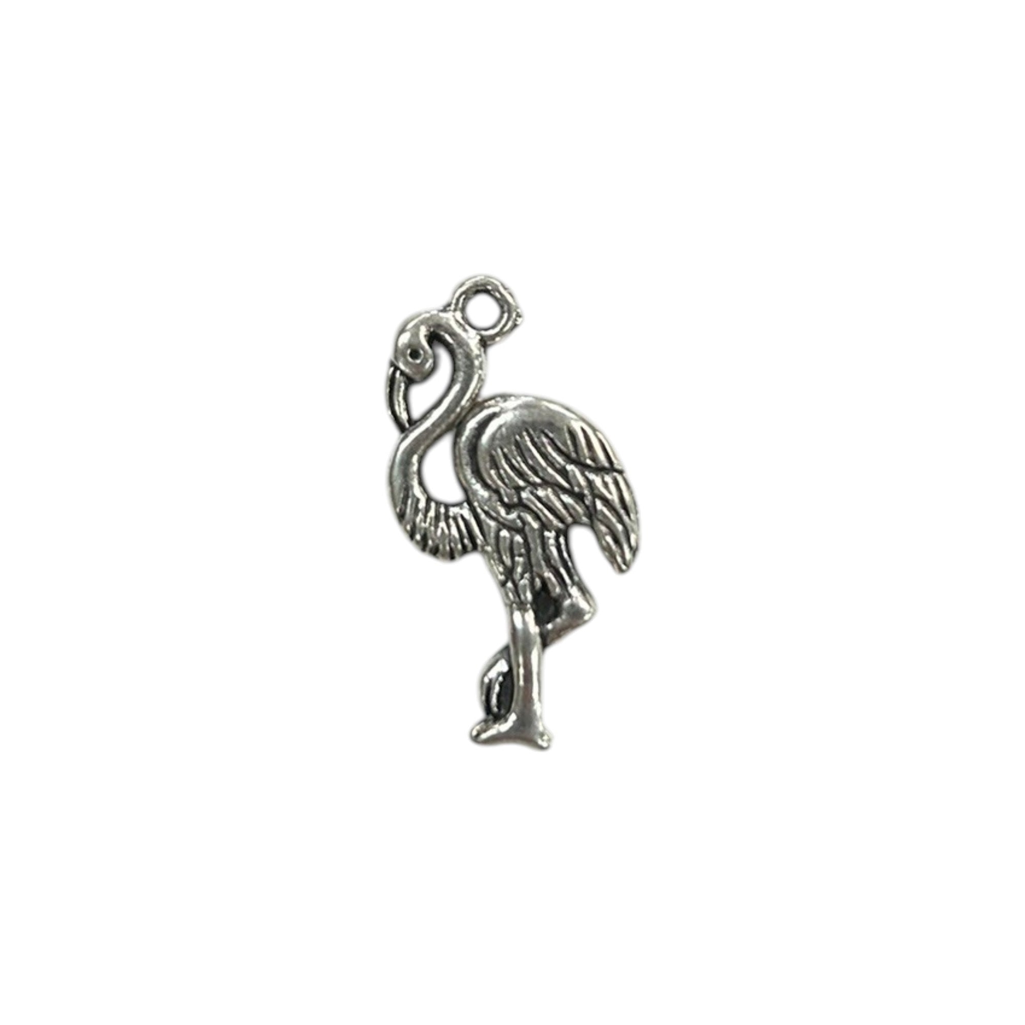 Silver Flamingo Pewter Charm Pendant | Travel Charm
