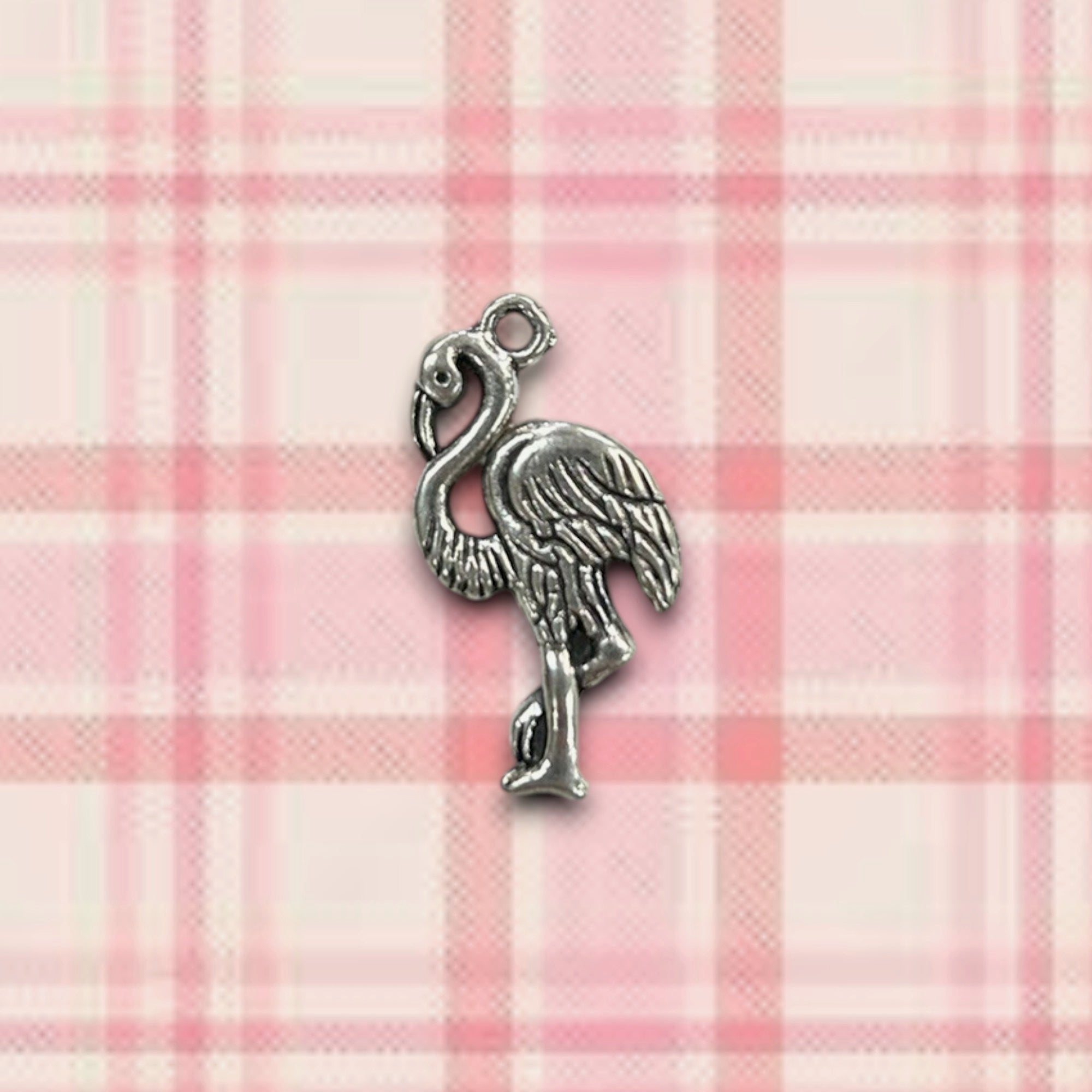 Silver Flamingo Pewter Charm Pendant | Travel Charm