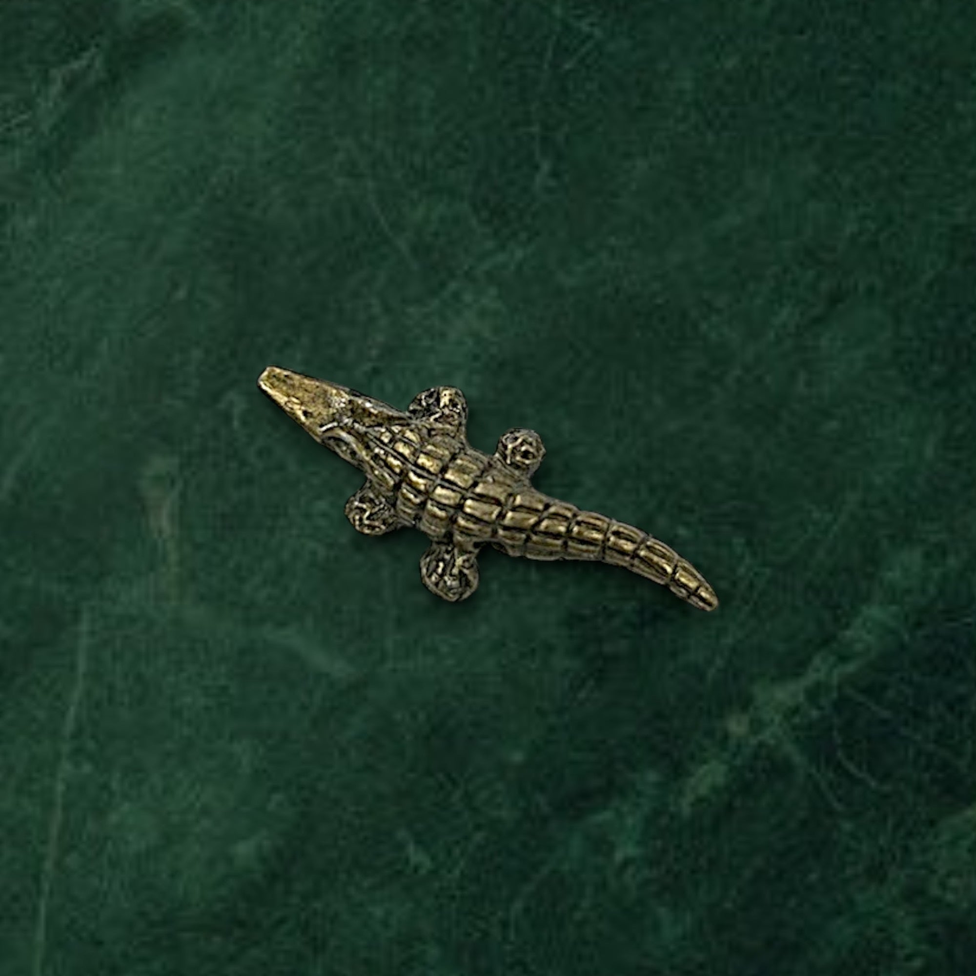 Alligator Pewter Charm Pendant in Silver or Antique Gold | Travel Charm