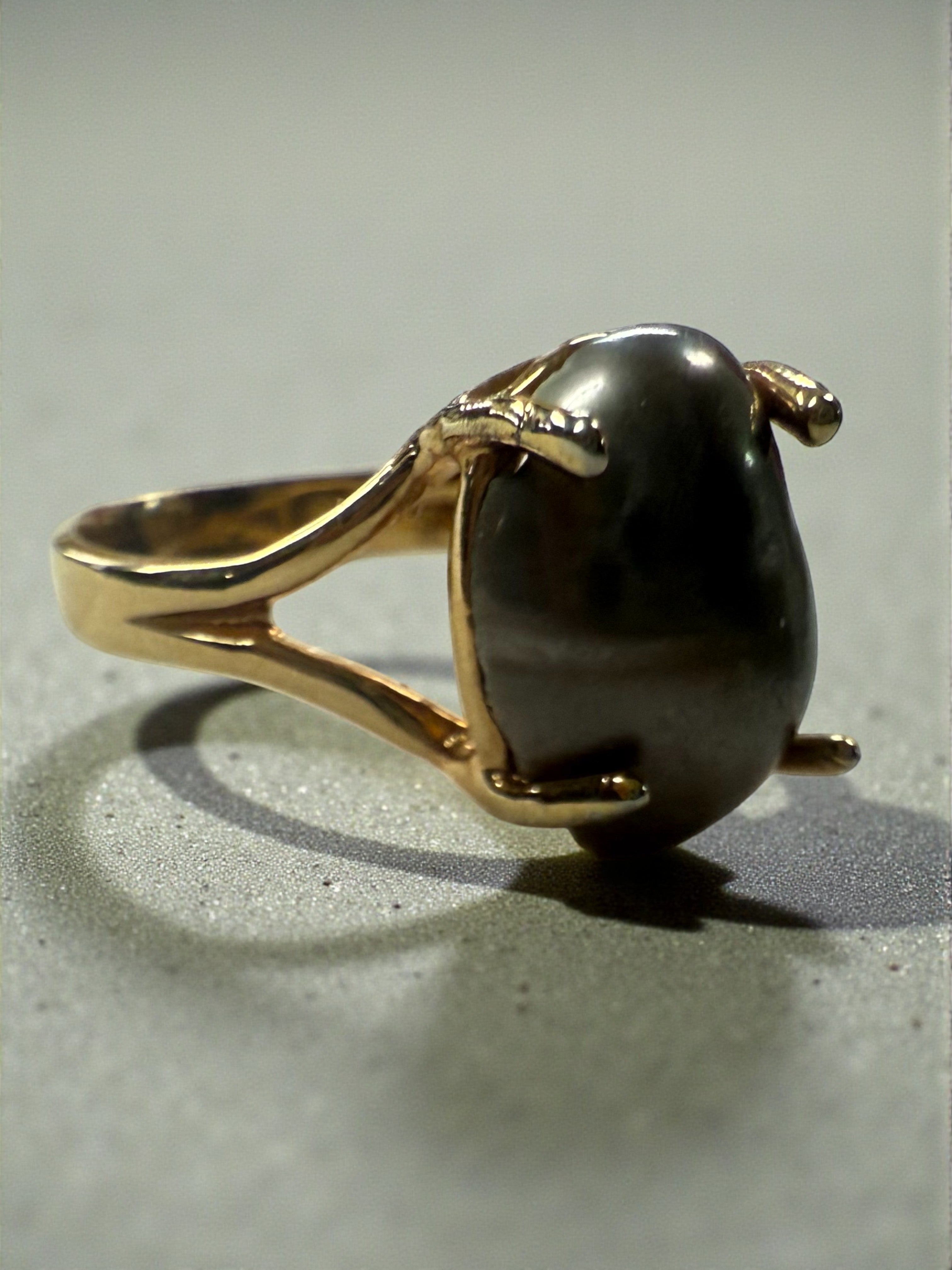 One-of-a-Kind Gray Freshwater Pearl Statement Ring