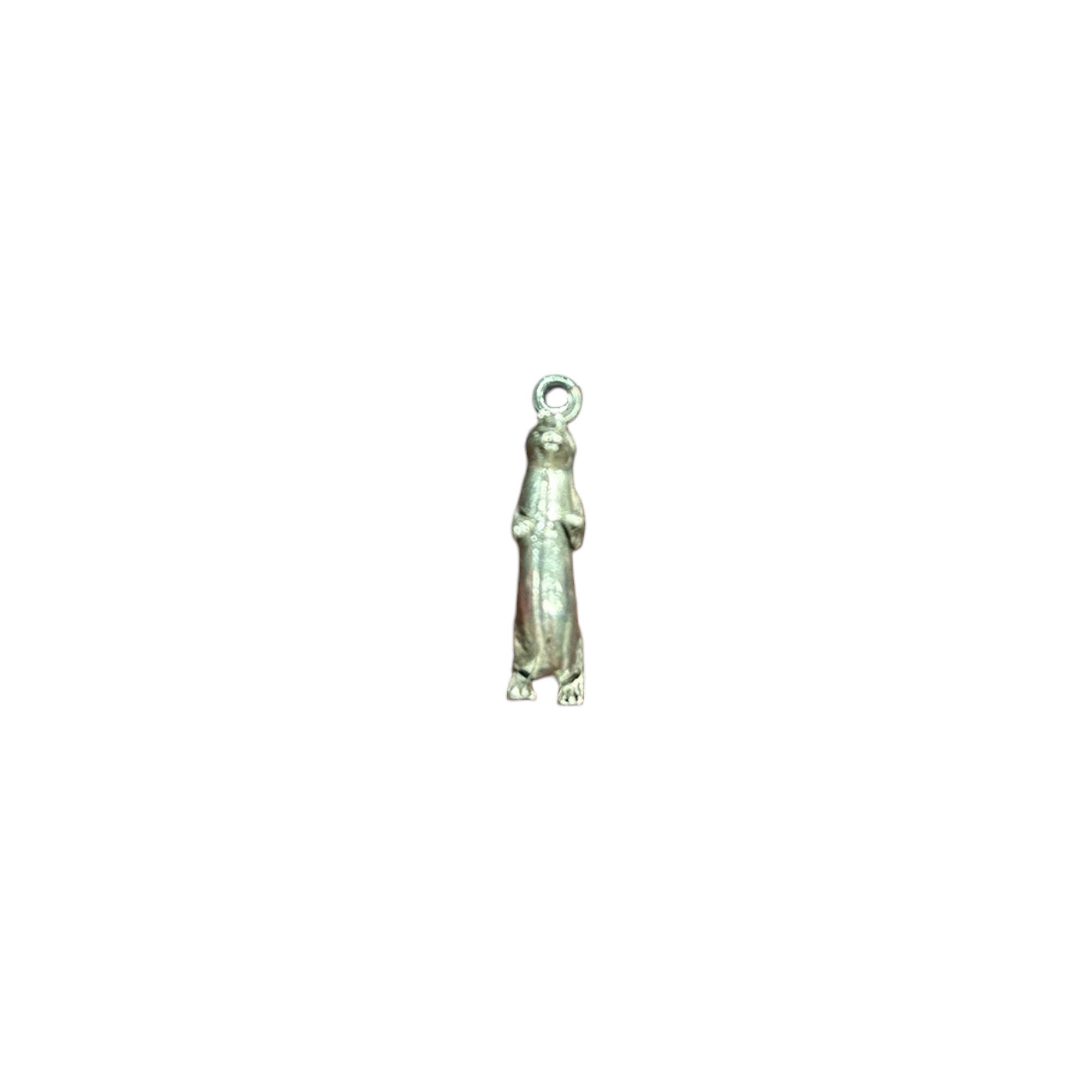 Silver Meerkat Animal Pewter Charm Pendant | Travel Charm