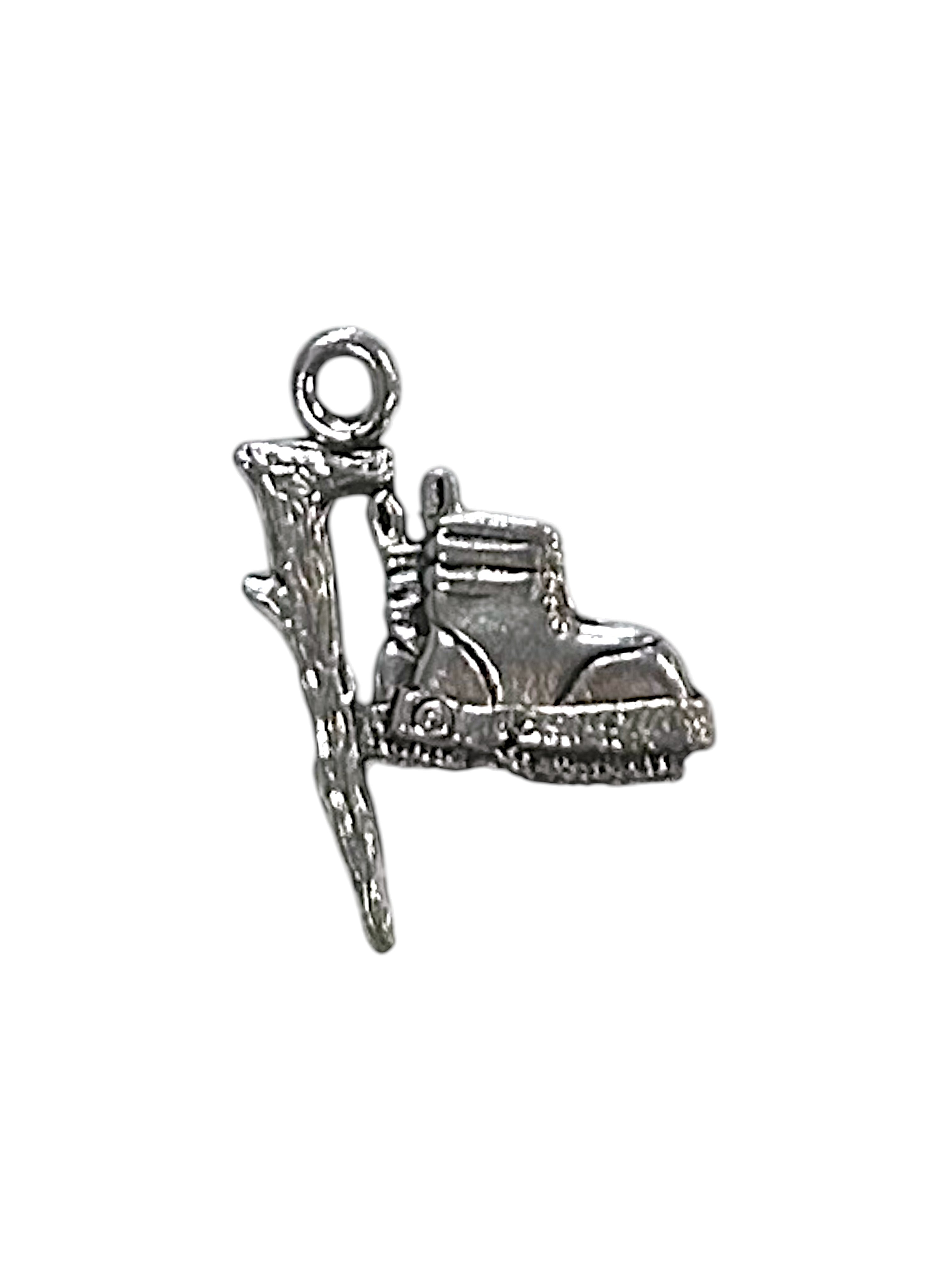 Silver Hiking Pewter Charm Pendant | Travel Charm