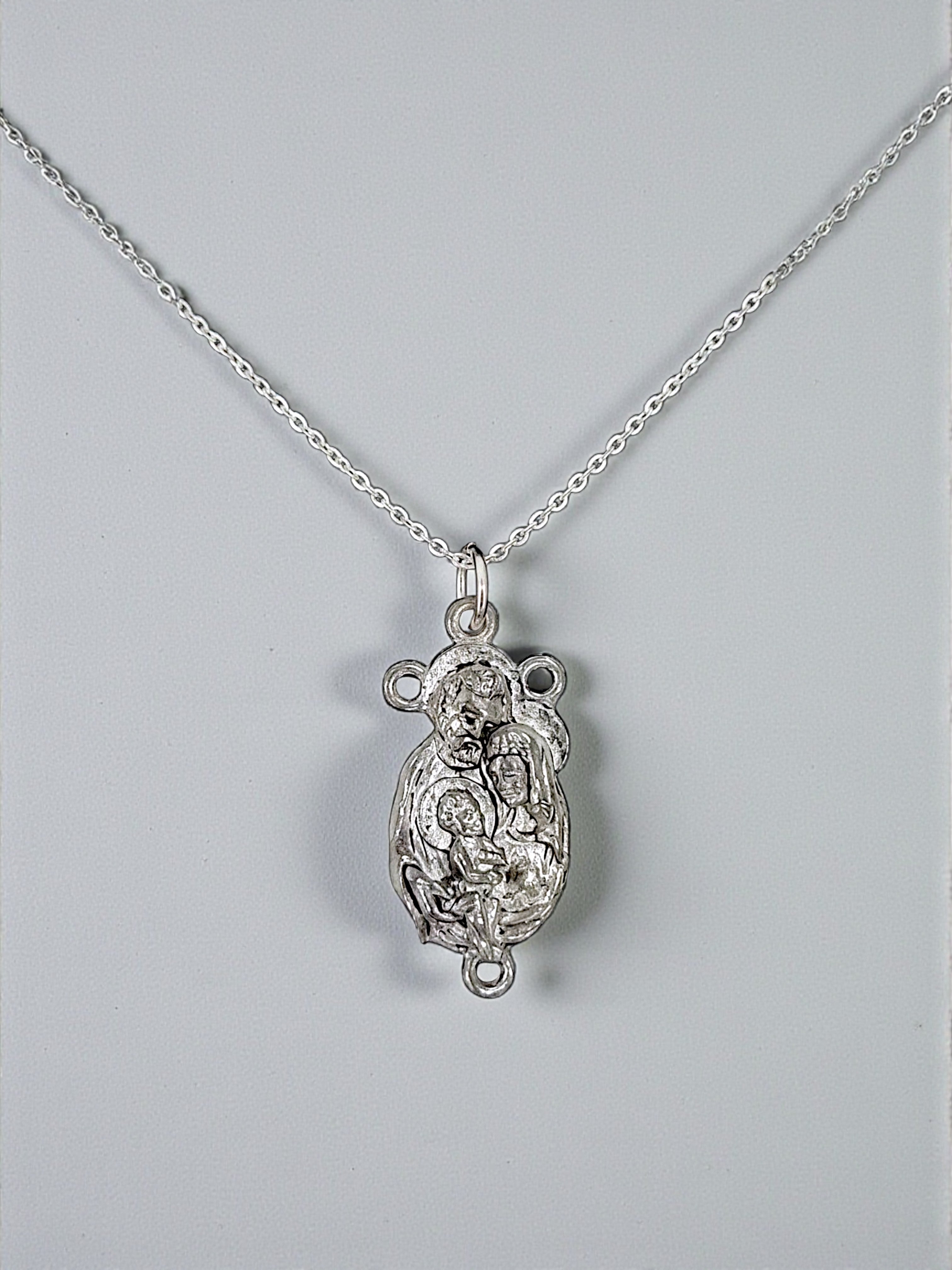 Holy Family Pewter Charm Pendant (Silver or Gold) | Travel Charm