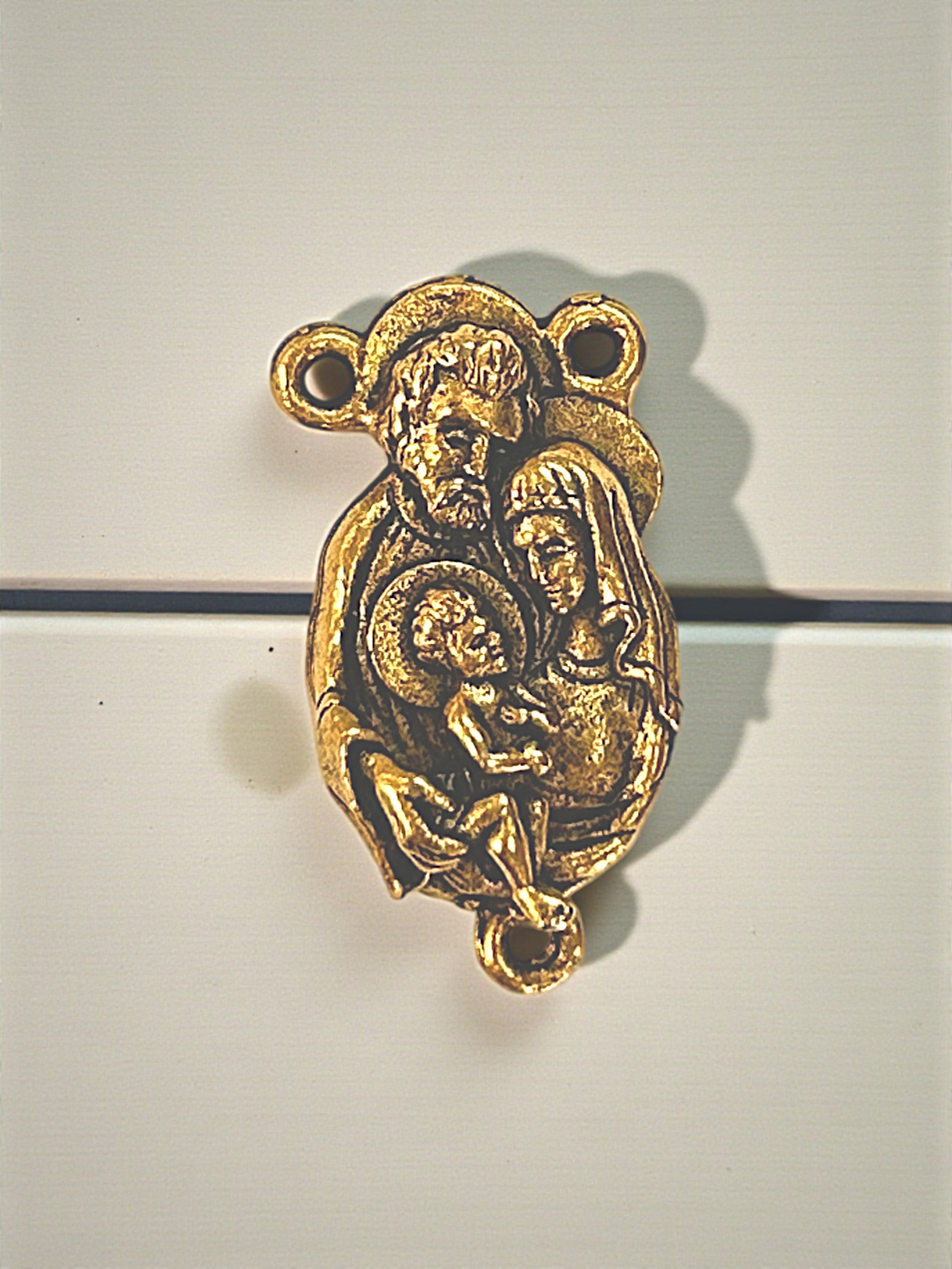 Holy Family Pewter Charm Pendant (Silver or Gold) | Travel Charm