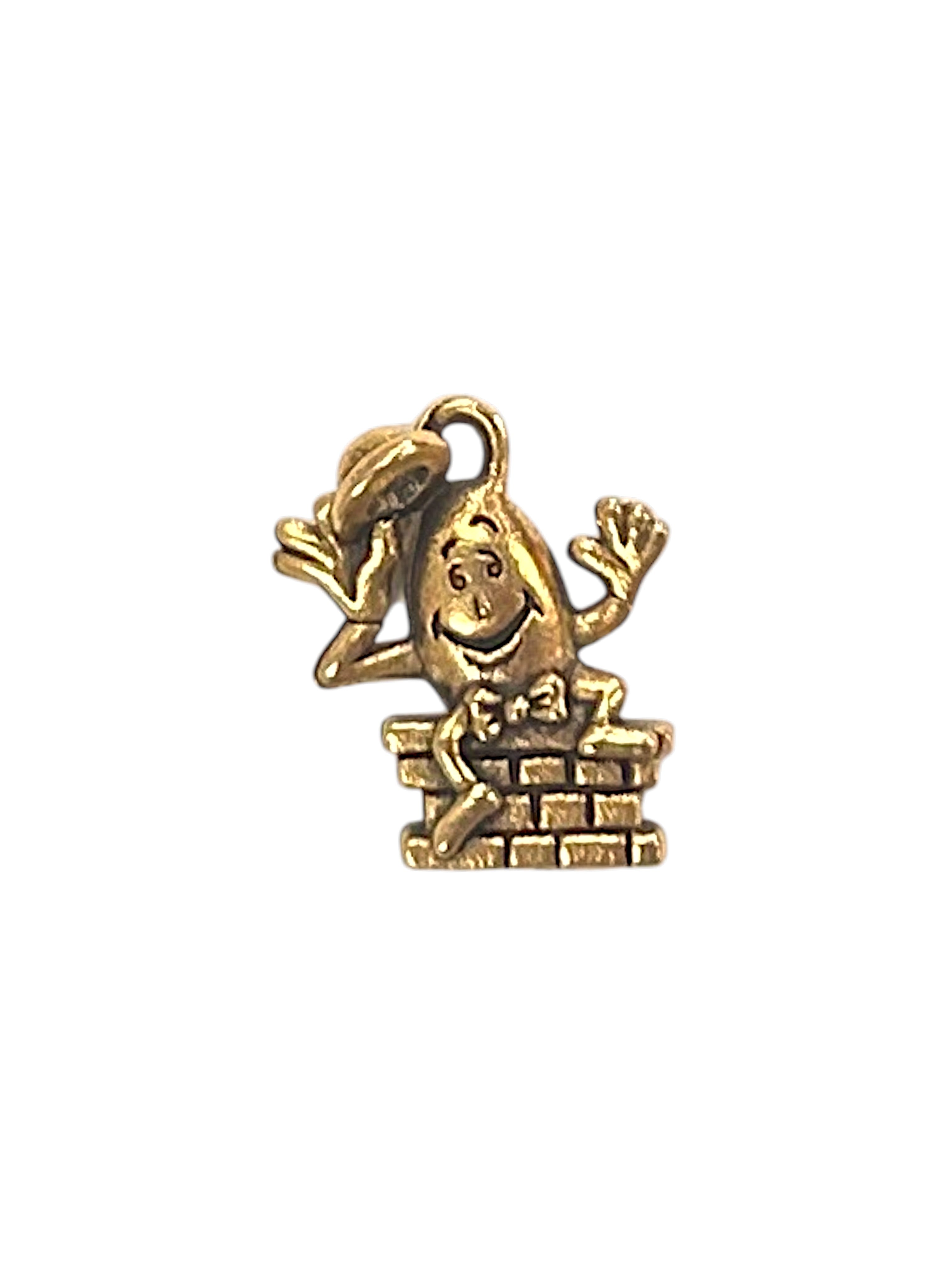 Humpty Dumpty Pewter Charm Pendant (Silver or Gold) | Travel Charm