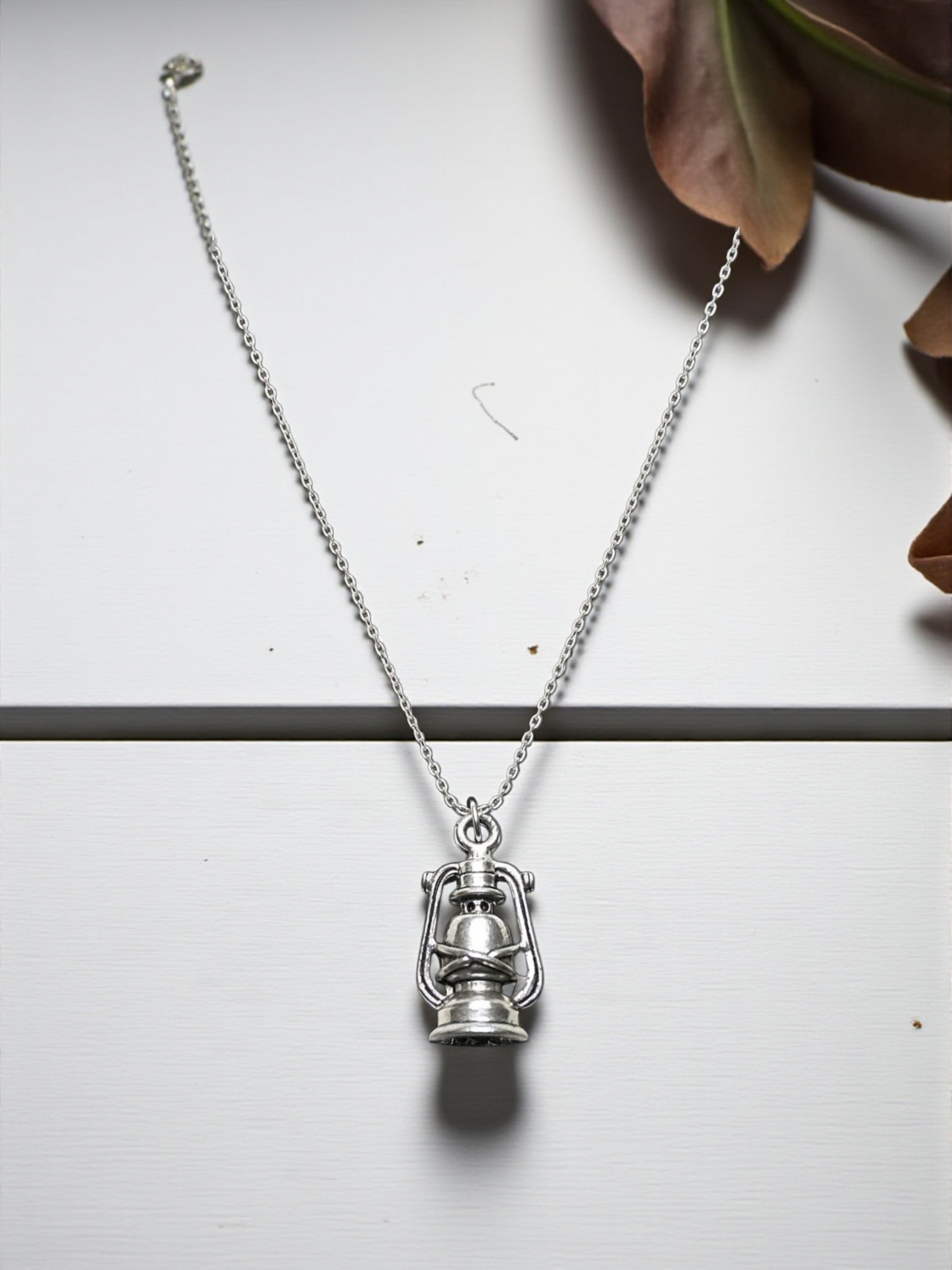 Silver Lantern Pewter Charm Pendant | Travel Charm