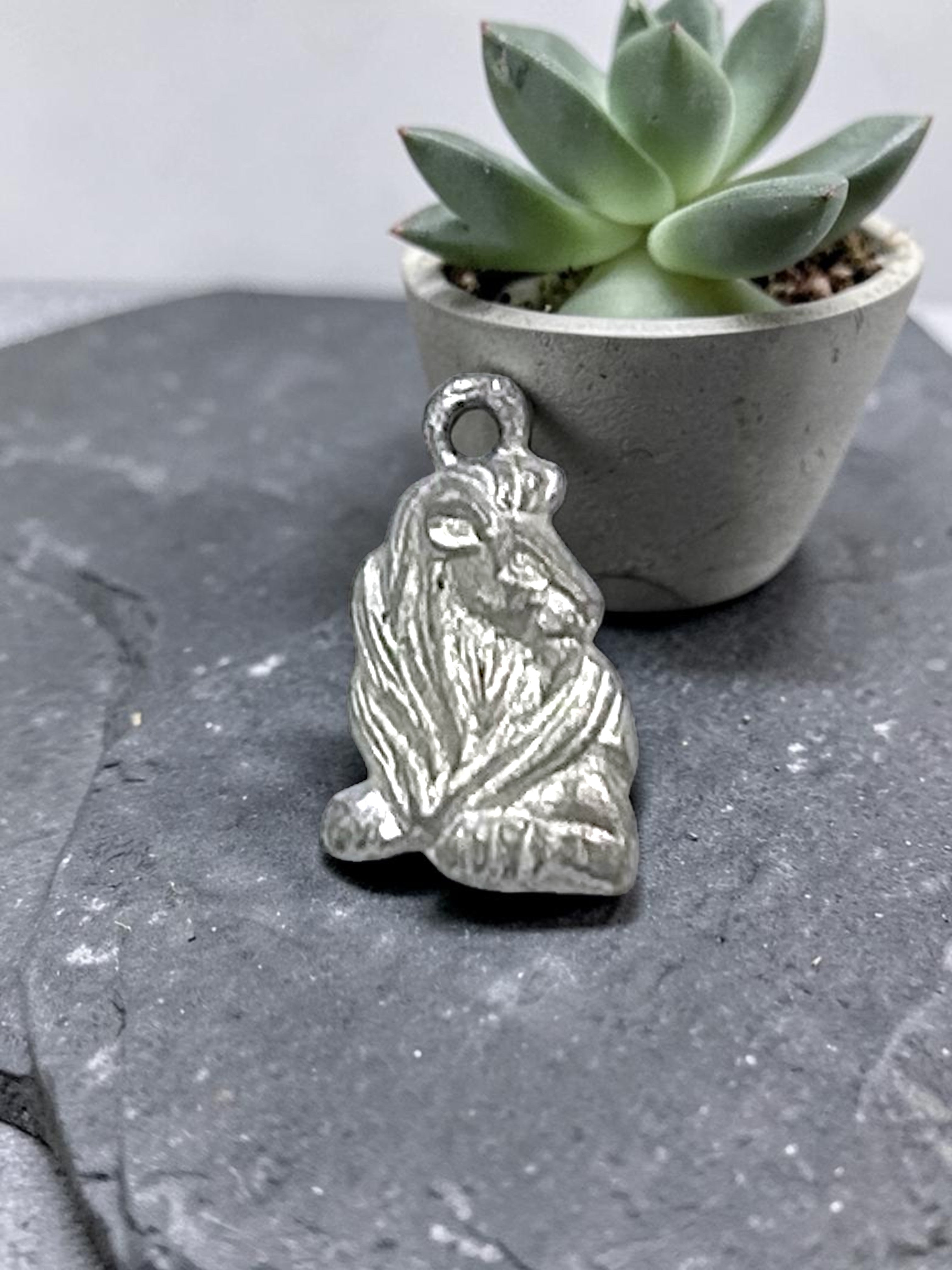 Silver Lion Pewter Charm Pendant | Travel Charm