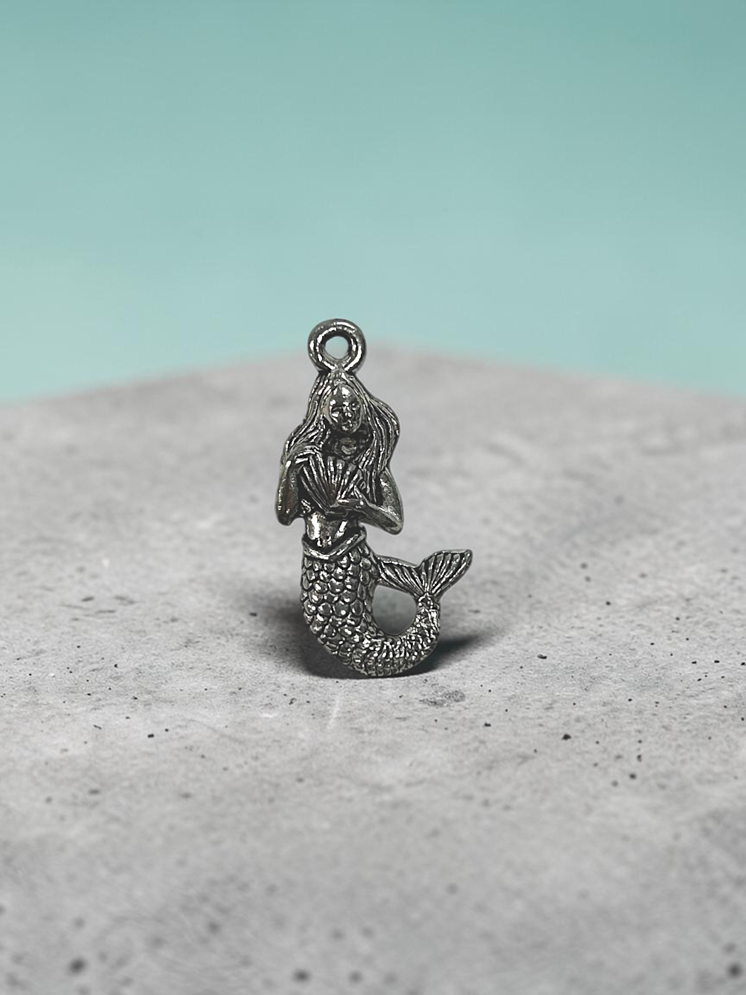 Silver Mermaid Pewter Charm Pendant | Ocean | Travel Charm