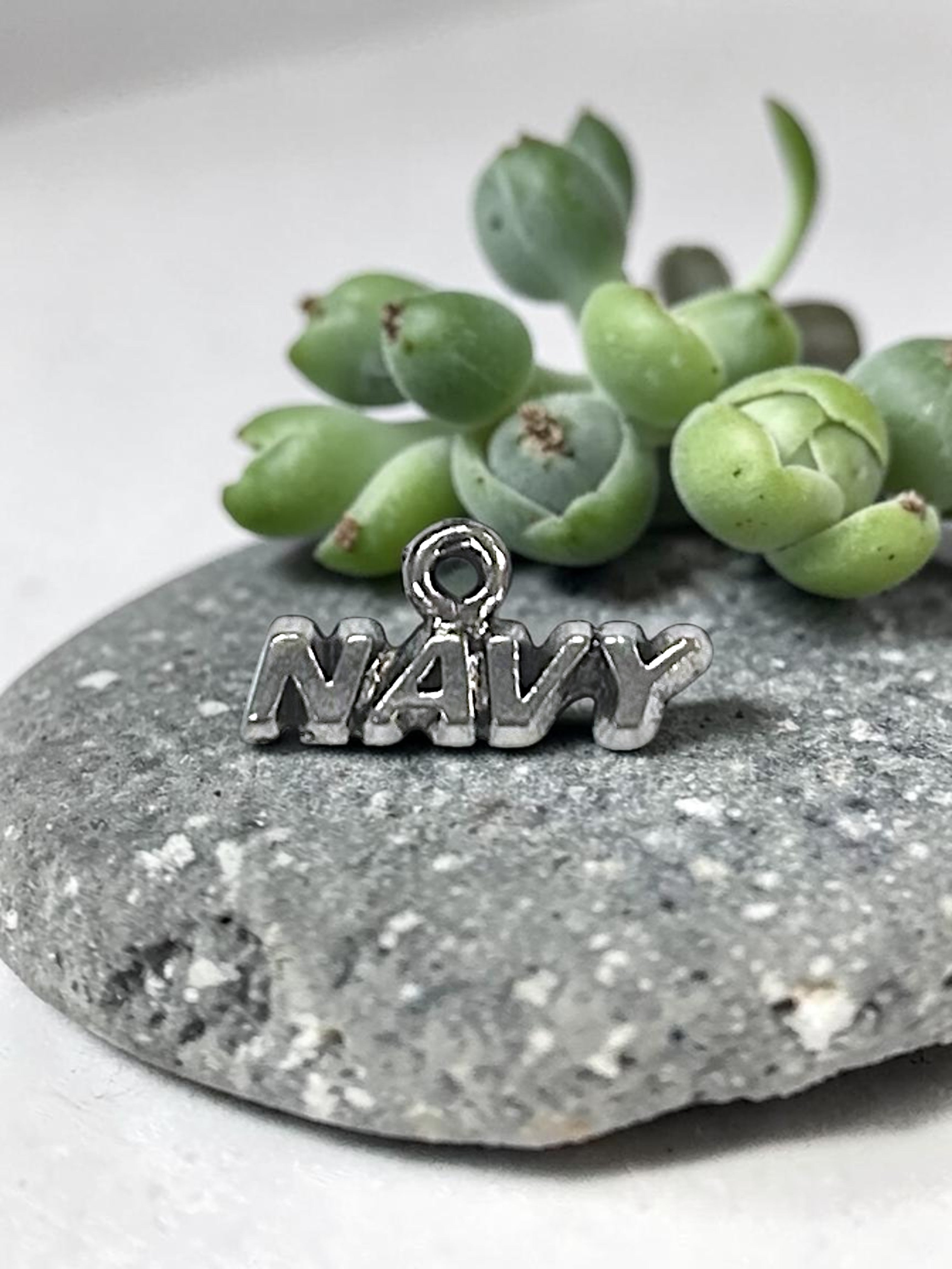 Silver Navy Pewter Charm Pendant | Travel Charm