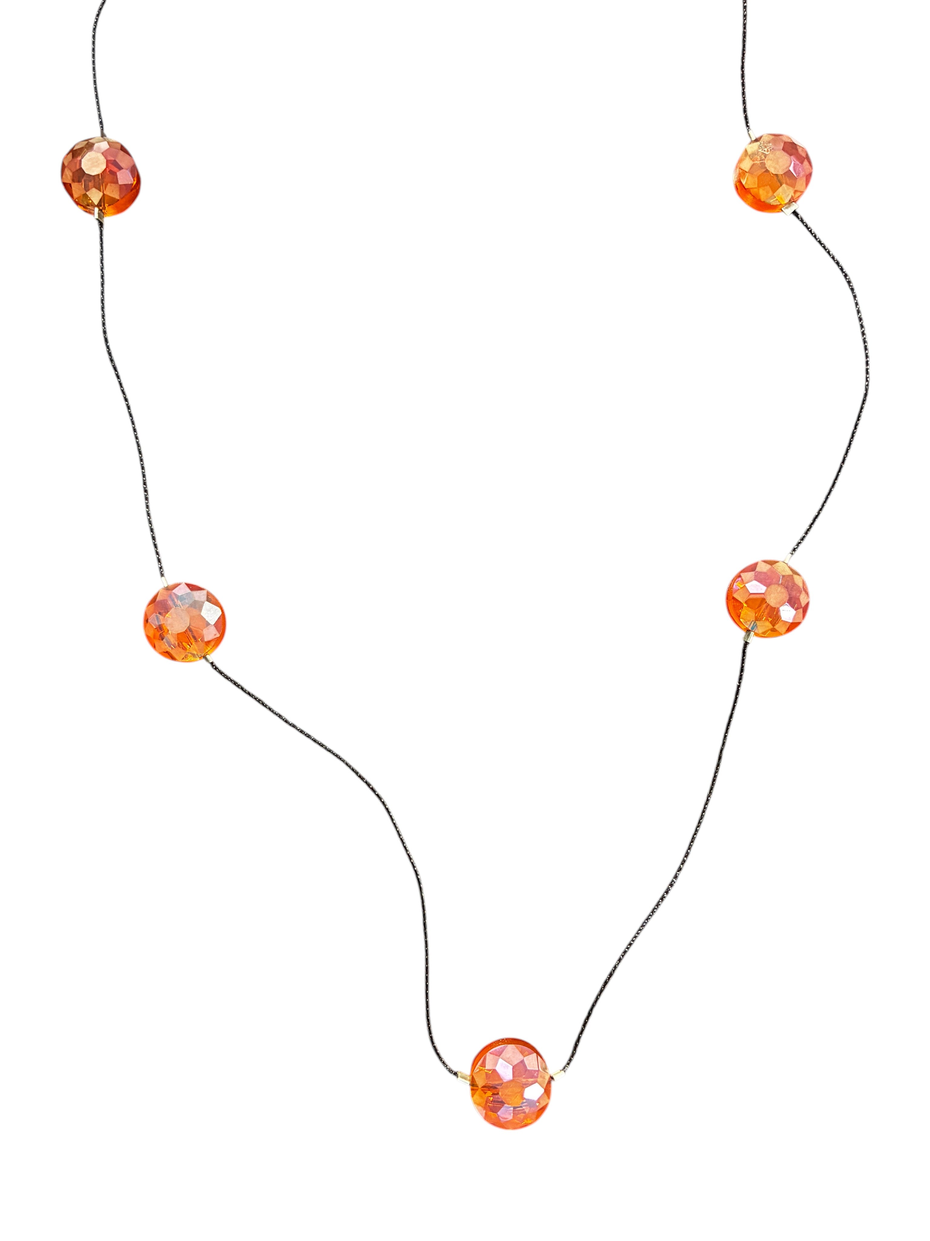 Elegant Crystal Beaded String Necklace in Vibrant Colors