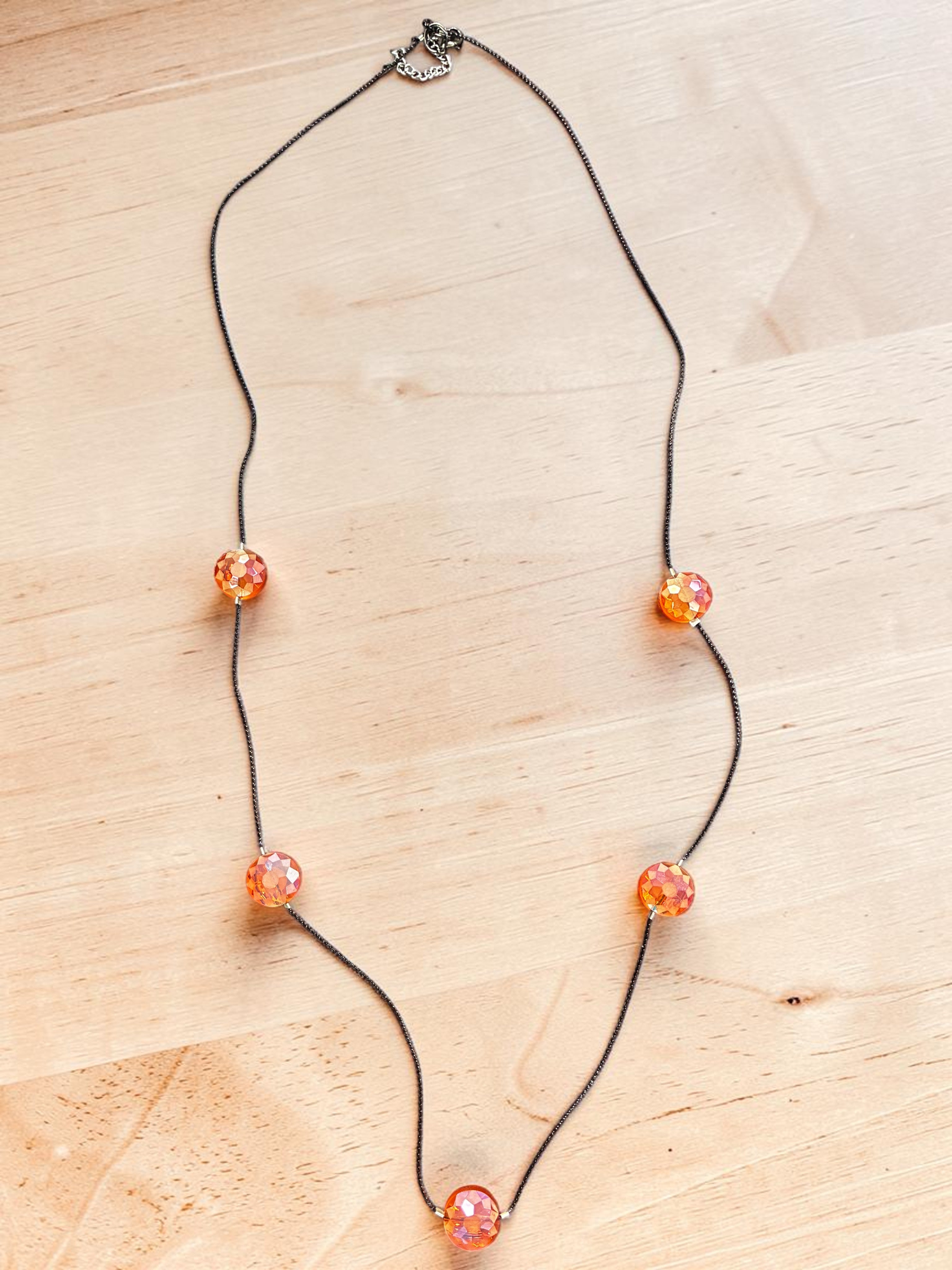 Elegant Crystal Beaded String Necklace in Vibrant Colors