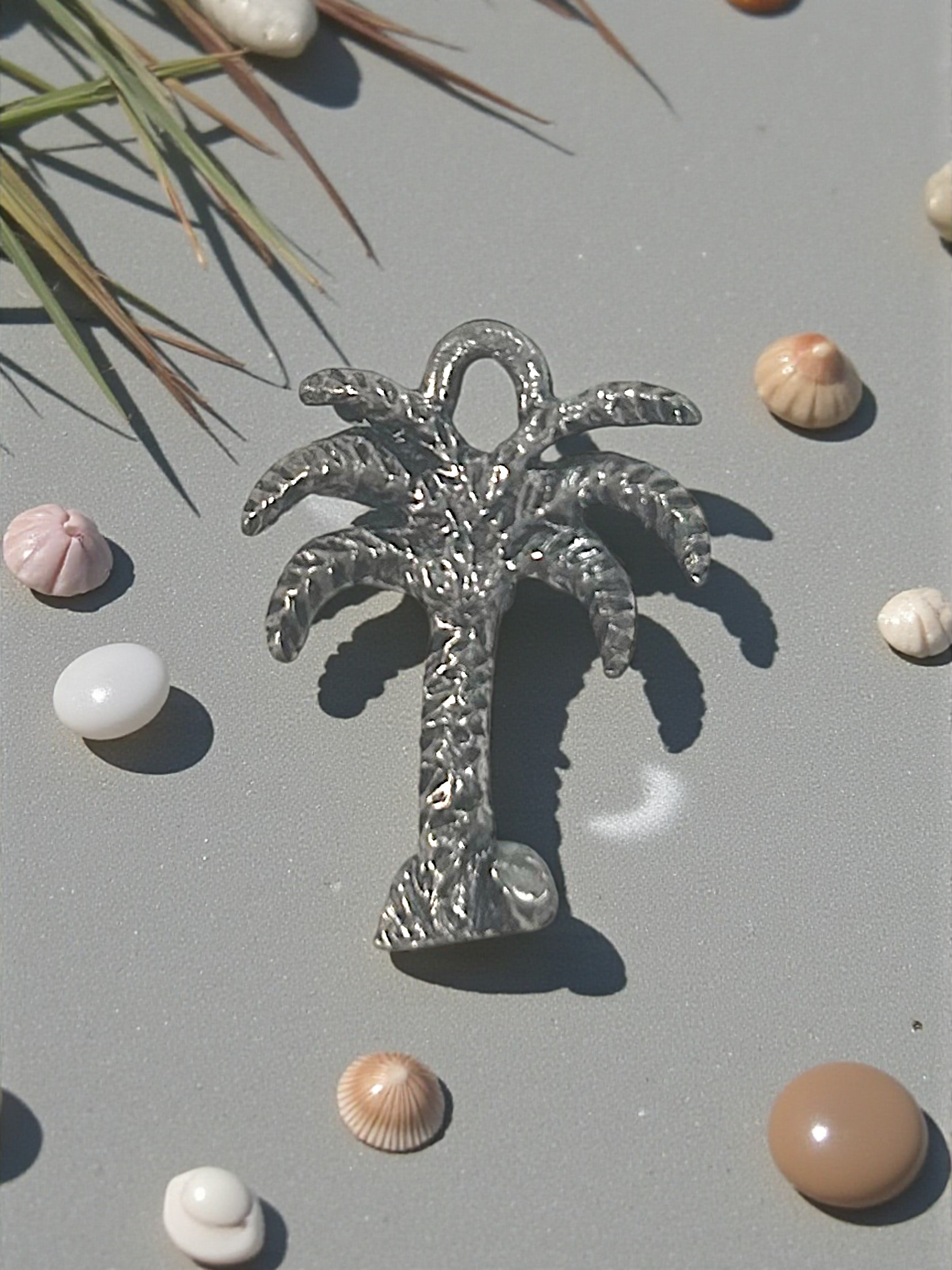 Silver Palm Tree Pewter Charm Pendant | Ocean | Travel Charm