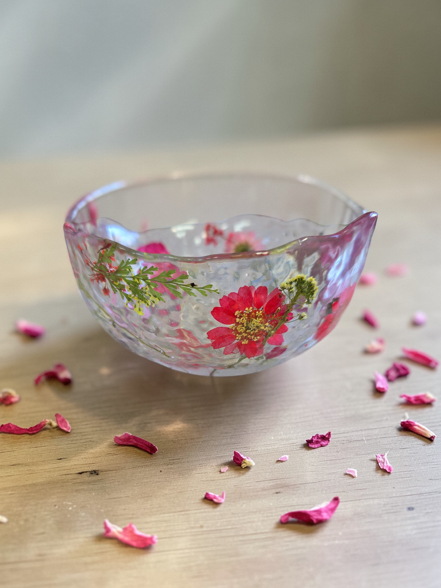 Pressed Flower Resin Art Bowl