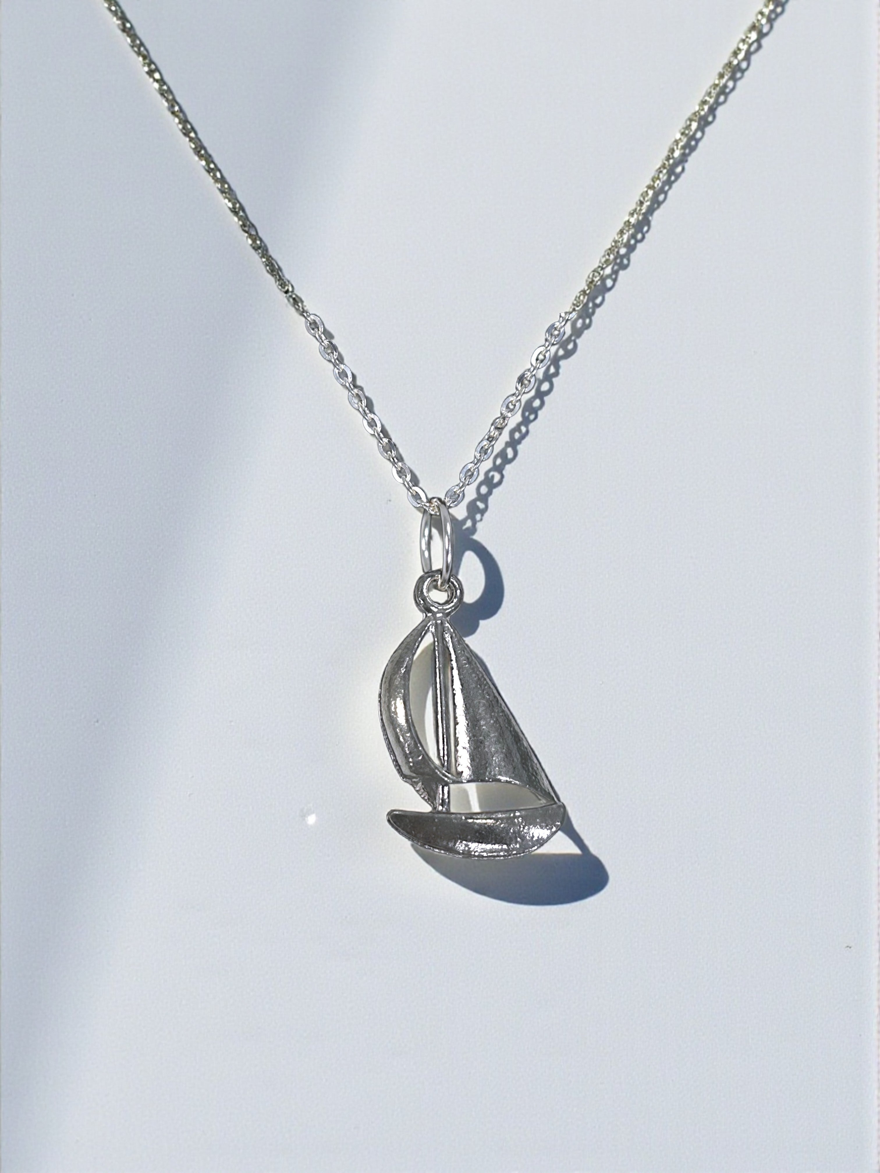 Silver Sailboat Pewter Charm Pendant | Ocean | Travel Charm