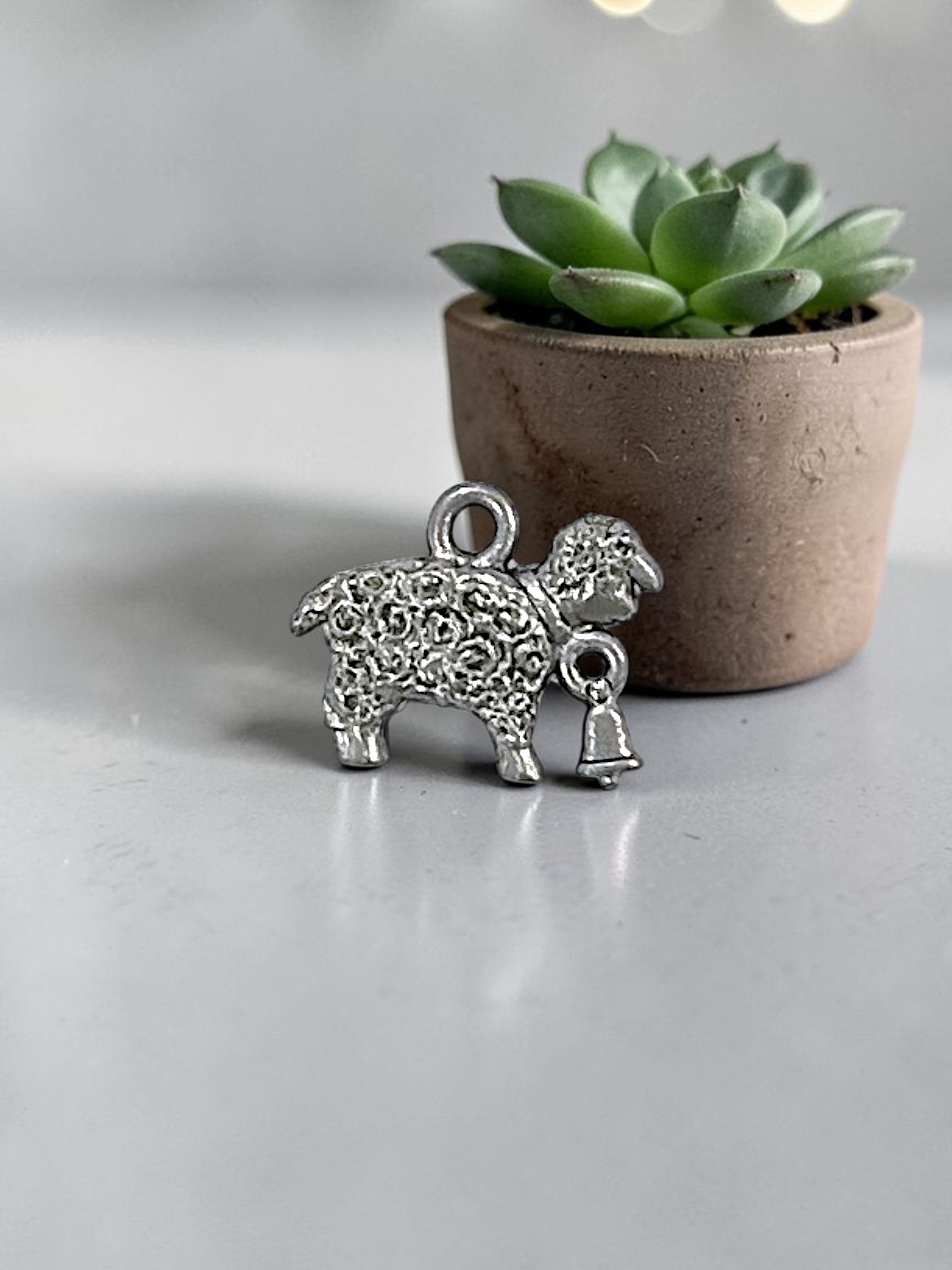 Sheep Pewter Charm Pendant (Gold or Silver) | Travel Charm