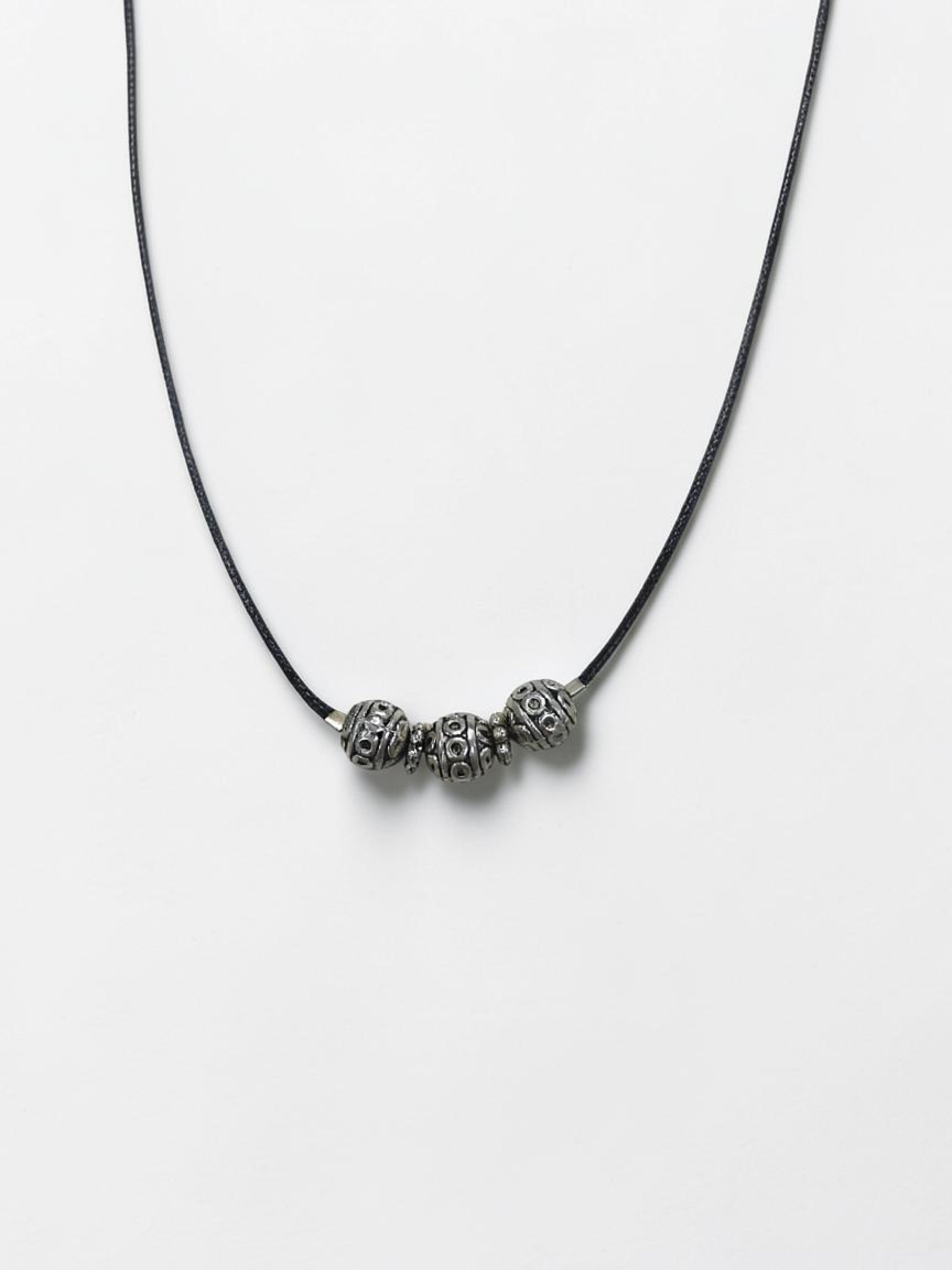 7mm Sterling Silver Bali Style Beaded Leather Necklace (Tan, Brown or Black) | Handmade Stylish Jewelry | Bohemian Elegance