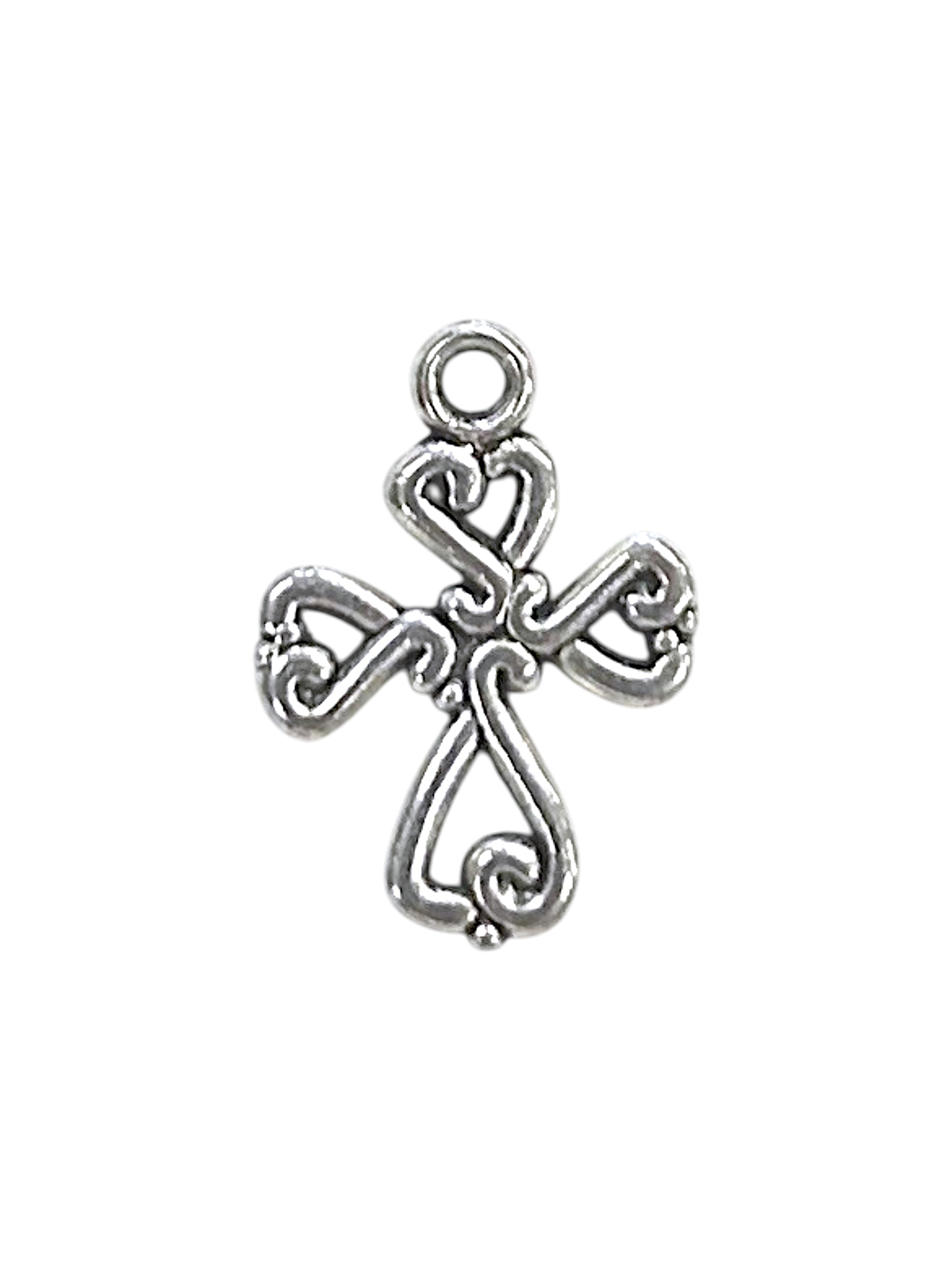 Silver Cross Pewter Charm Pendant | Travel Charm