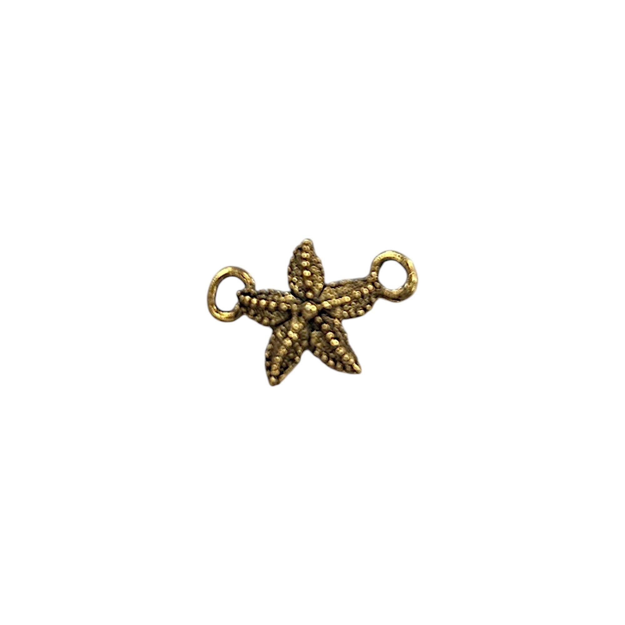 Gold Starfish Pewter Charm Pendant | Ocean | Travel Charm