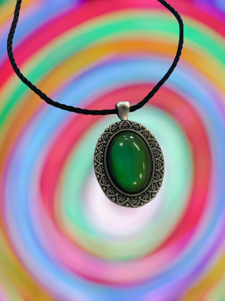 70s Bohemian Mood Bead Necklace - Color Changing Retro Jewelry - Handmade Boho Gift