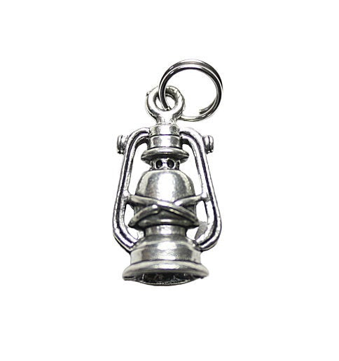 Silver Lantern Pewter Charm Pendant | Travel Charm